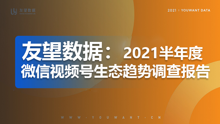 报告 | 友望数据：2021半年度微信视频号生态趋势调查报告