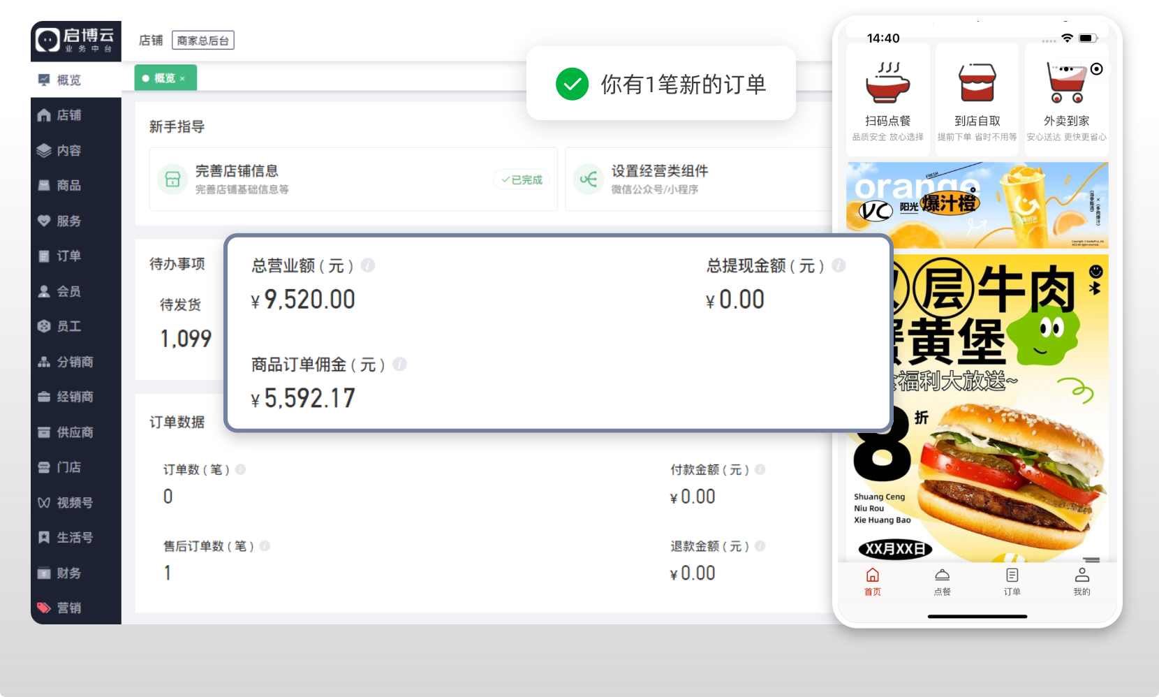 客户下单场景示意图