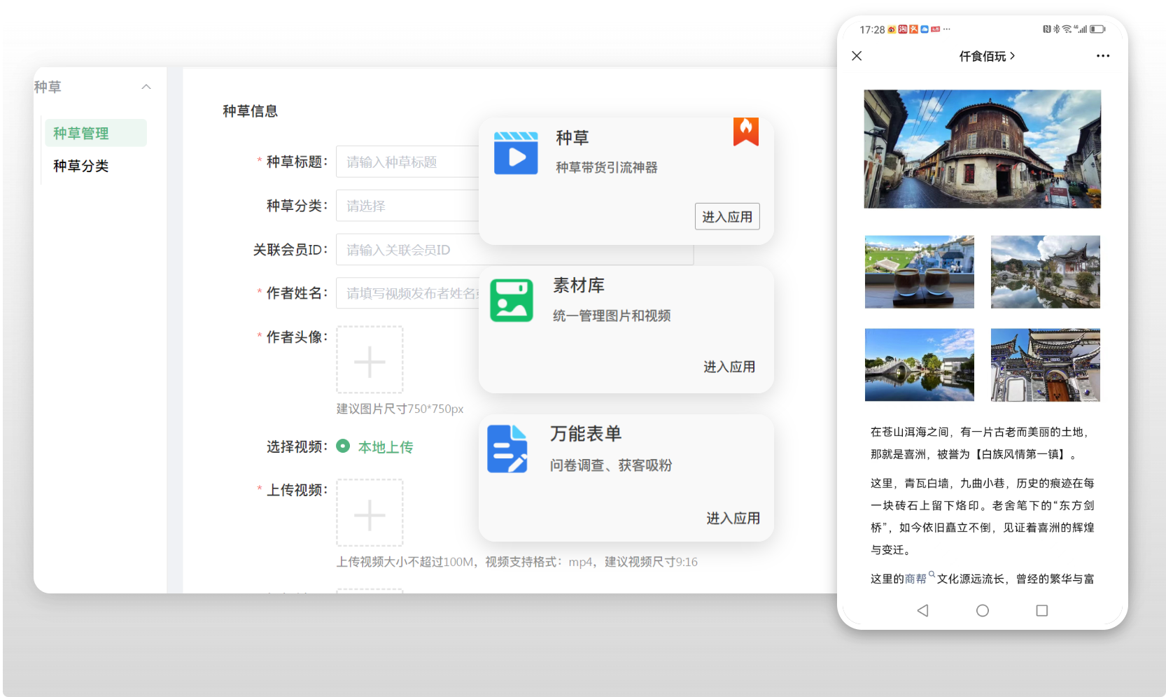 视频种草场景示意图